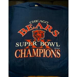 1985 Chicago Bears Super Bowl XX Rally Tee – Vintage Single Stitch – L – MINT